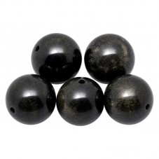 5 Perles Pierre Naturelle Obsidienne Dorée 8mm pour la Création de Bijoux Fantaisie - DIY