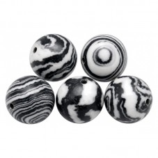 10 Perles Pierre Naturelle Jaspe Zèbre 6mm pour la Création de Bijoux Fantaisie - DIY