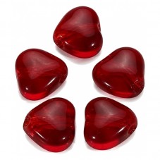 20 Perles en Verre Coeur Rouge 6mm pour la Création de Bijoux Fantaisie - DIY