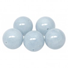 10 Perles Pierre Naturelle Calcédoine Bleu 6mm pour la Création de Bijoux Fantaisie - DIY