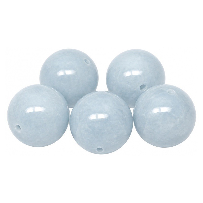 10 Perles Pierre Naturelle Calcédoine Bleu 6mm