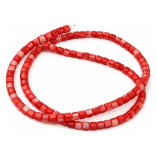 110 Perles Carrées en Nacre Pierre Naturelle Rouge 3,5mm pour la Création de Bijoux Fantaisie - DIY