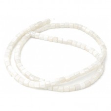 110 Perles Carrées en Nacre Pierre Naturelle Blanc 3,5mm pour la Création de Bijoux Fantaisie - DIY