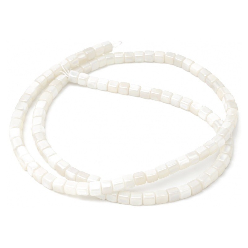 110 Perles Carrées en Nacre Pierre Naturelle Blanc 3,5mm