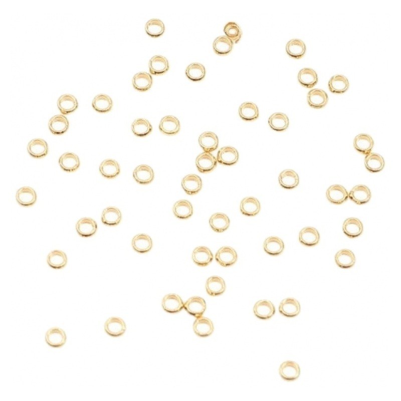 100 Perles à Ecraser en Acier Inoxydable Doré 1,5mm