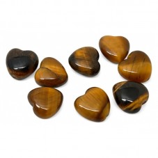 5 Perles Coeur Pierre Naturelle Oeil de Tigre 9mm pour la Création de Bijoux Fantaisie - DIY