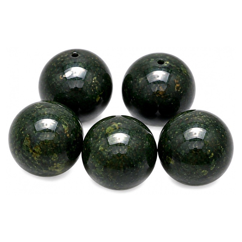 10 Perles en Pierre Naturelle Sable d'Or Vert 6mm