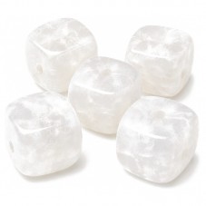 5 Perles Pierre Naturelle Agate Carré Blanc 8mm pour la Création de Bijoux Fantaisie - DIY