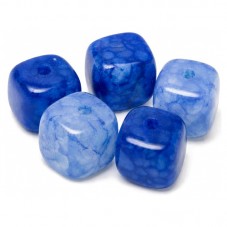 5 Perles Pierre Naturelle Agate Carré Bleu 8mm pour la Création de Bijoux Fantaisie - DIY