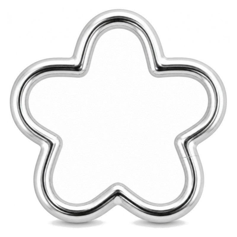 4 Connecteurs Perle Fleur en Métal Argenté 15x15mm