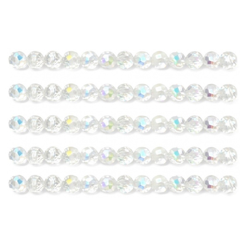 50 Perles Autrichiennes à Facettes en Verre Transparent 6x4mm