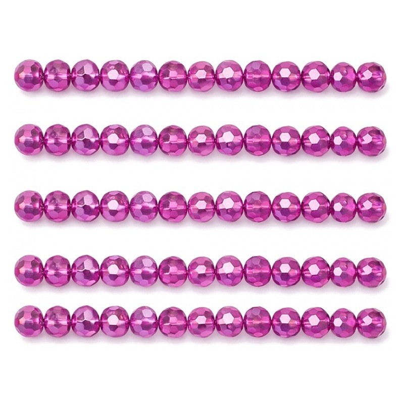 50 Perles Autrichiennes à Facettes en Verre Rose 6x4mm