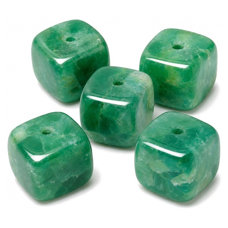 5 Perles Pierre Naturelle Agate Verte Carré 8mm
