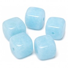 5 Perles Pierre Naturelle Amazonite Bleu Ciel Carré 8mm pour la Création de Bijoux Fantaisie - DIY