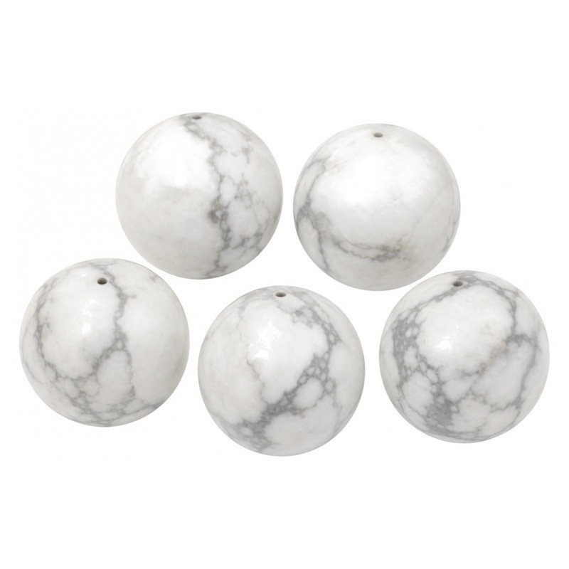 10 Perles en Pierre Naturelle Howlite 6mm