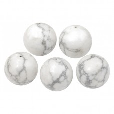 5 Perles en Pierre Naturelle Howlite 8mm pour la Création de Bijoux Fantaisie - DIY