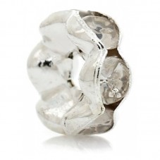 100 Perles Intercalaires en Métal Argenté avec Strass 6mm pour la Création de Bijoux Fantaisie - DIY