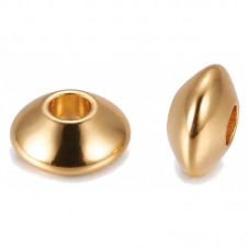 10 Perles Intercalaires en Acier Inoxydable Doré 6mm pour la Création de Bijoux Fantaisie - DIY
