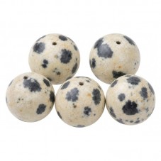 5 Perles Pierre Naturelle Jaspe Dalmatien 8mm pour la Création de Bijoux Fantaisie - DIY