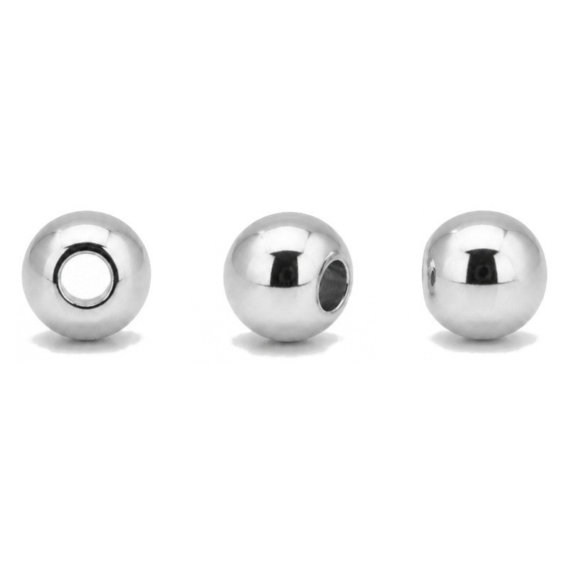 30 Perles Intercalaires Argentées en Acier Inoxydable 4mm