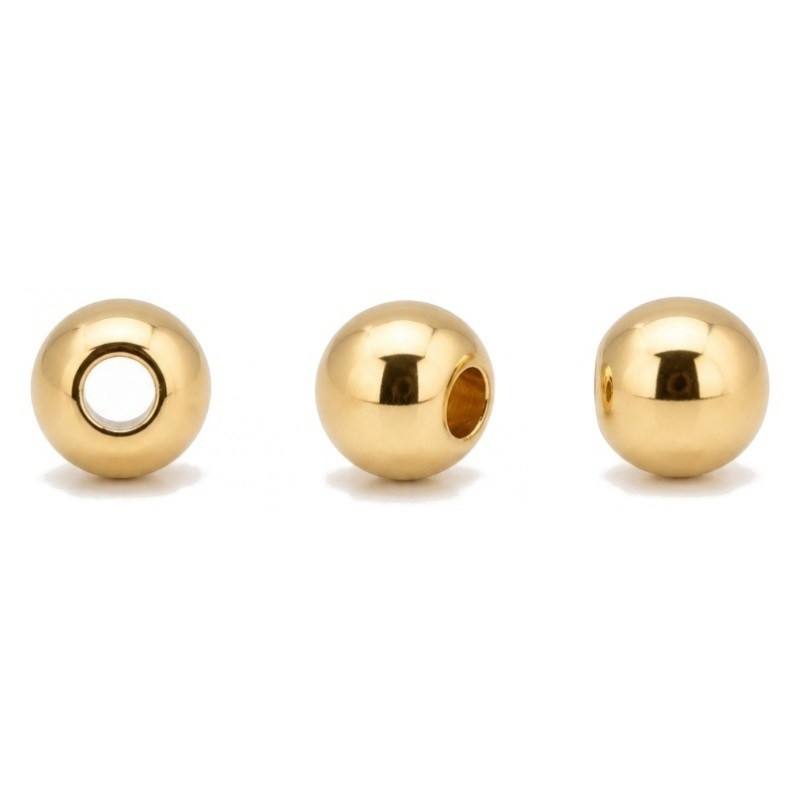 20 Perles Intercalaires en Acier Inoxydable Doré 3mm