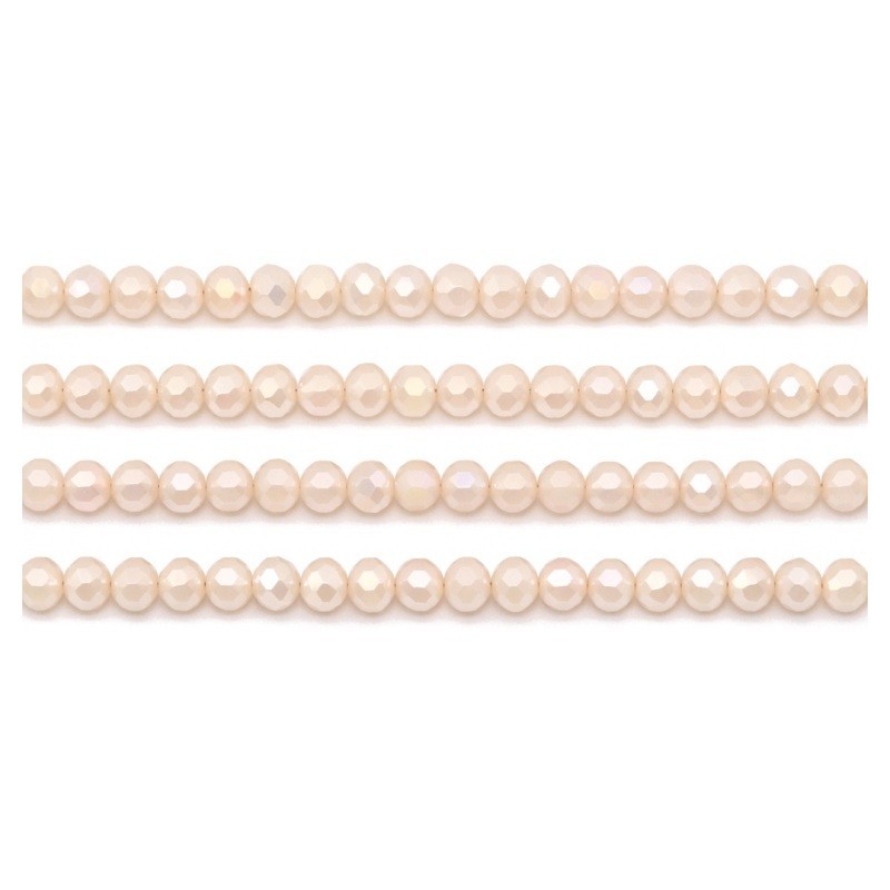 110 Perles à Facettes en Verre Rose Poudré 4mm
