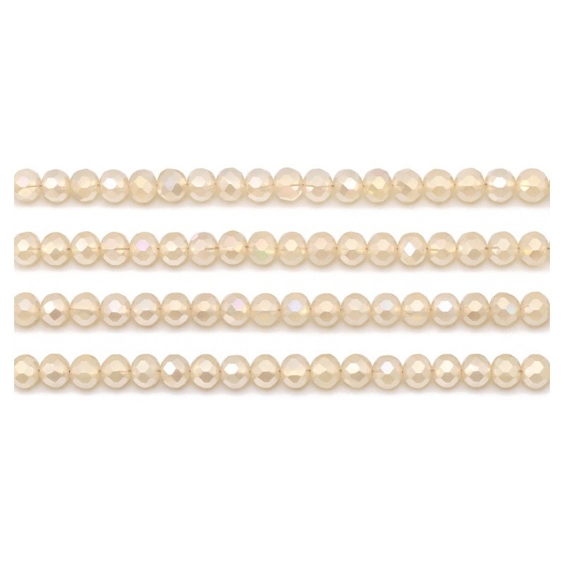 110 Perles à Facettes en Verre Champagne 4mm