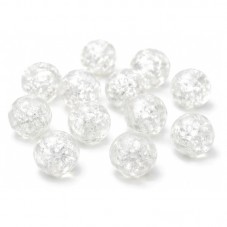 10 Perles en Verre Craquelé Blanc 6mm pour la Création de Bijoux Fantaisie - DIY