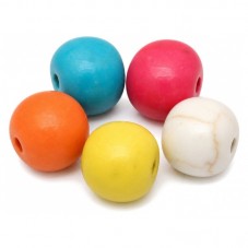 10 Perles Pierre Naturelle Turquoise Multicolore 6mm pour la Création de Bijoux Fantaisie - DIY
