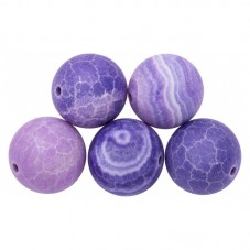 5 Perles Pierre Naturelle Agate Violette 8mm pour la Création de Bijoux Fantaisie - DIY