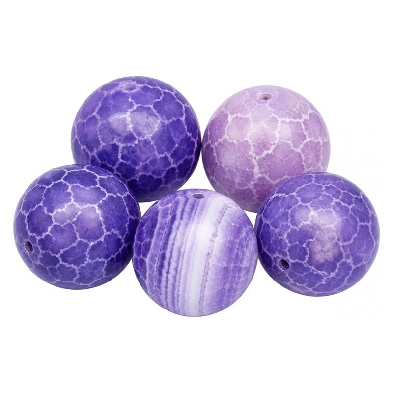 10 Perles Pierre Naturelle Agate Violette 6mm