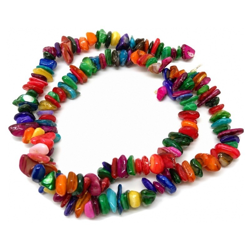 150 Perles Pierre Naturelle Chips Agate Teintée Multicolore 6mm