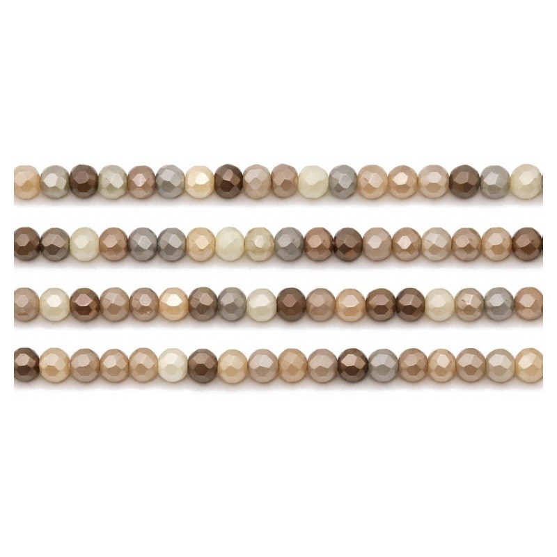 110 Perles à Facettes en Verre Tons Bruns 4mm