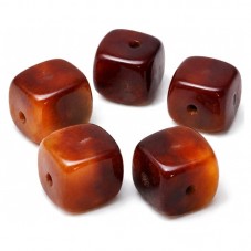 5 Perles Pierre Naturelle Agate Café Carré 8mm pour la Création de Bijoux Fantaisie - DIY