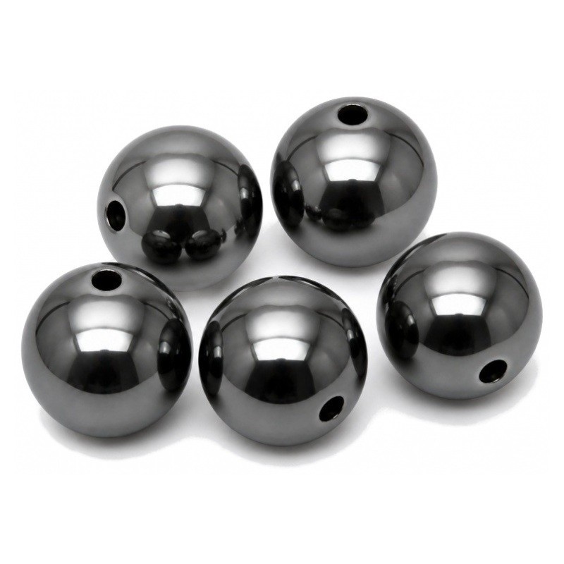 5 Perles Pierre Naturelle Hématite 8mm