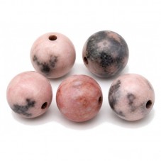 5 Perles Pierre Naturelle Jaspe Zèbre Rose 8mm pour la Création de Bijoux Fantaisie - DIY