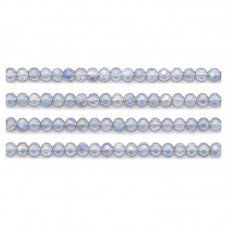 110 Perles à Facettes en Verre Bleu/Gris 4mm pour la Création de Bijoux Fantaisie - DIY