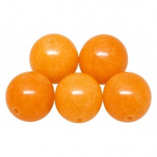 5 Perles Pierre Naturelle Jade Teinté Orange 8mm pour la Création de Bijoux Fantaisie - DIY