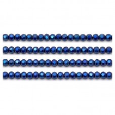110 Perles à Facettes en Verre Bleu Brillant 4mm pour la Création de Bijoux Fantaisie - DIY