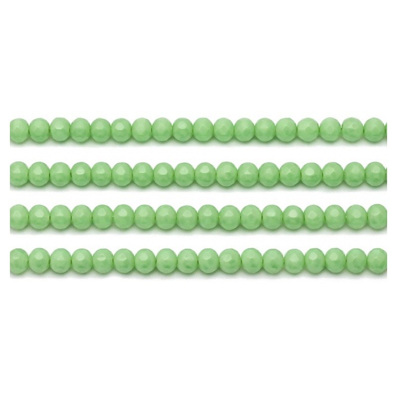 110 Perles à Facettes en Verre Vert 4mm