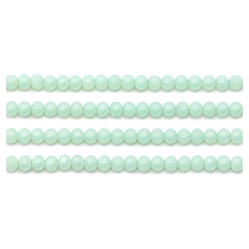 110 Perles à Facettes en Verre Vert Pâle 4mm