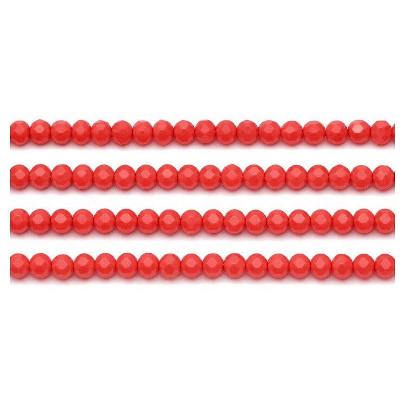 110 Perles à Facettes en Verre Orange 4mm