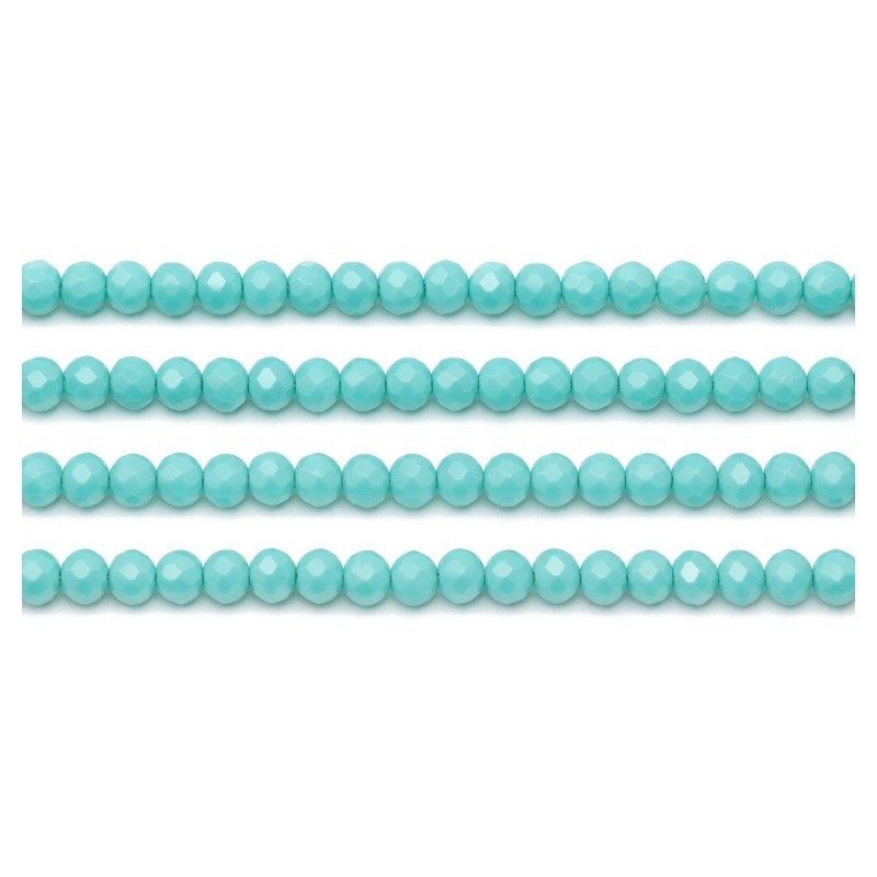 110 Perles à Facettes en Verre Turquoise 4mm