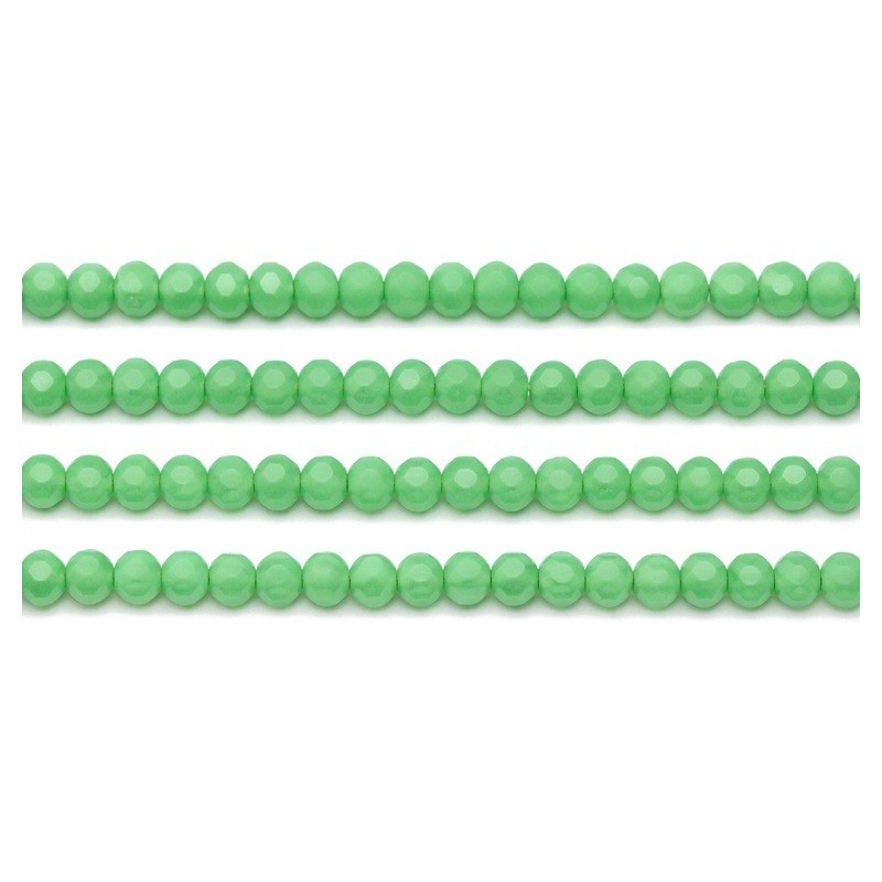 110 Perles à Facettes en Verre Vert Foncé 4mm
