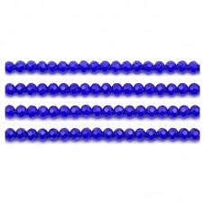 110 Perles à Facettes en Verre Bleu Profond 4mm pour la Création de Bijoux Fantaisie - DIY