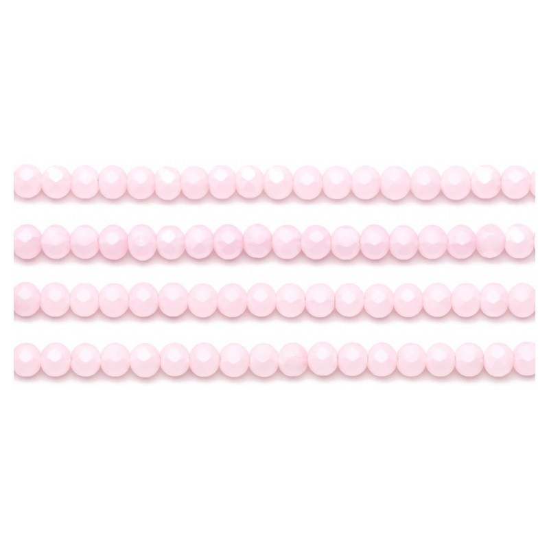 110 Perles à Facettes en Verre Rose 4mm
