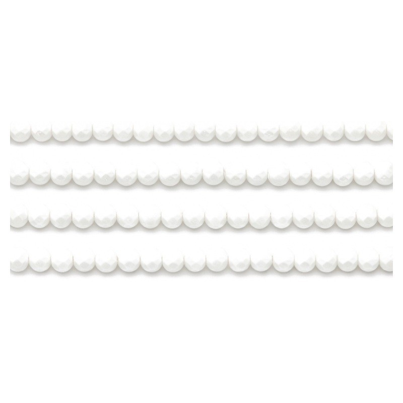 110 Perles à Facettes en Verre Blanc 4mm