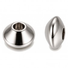 10 Perles Intercalaires en Acier Inoxydable Argenté 6mm pour la Création de Bijoux Fantaisie - DIY
