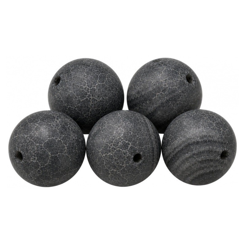 5 Perles Pierre Naturelle Agate Teinté Noir 8mm