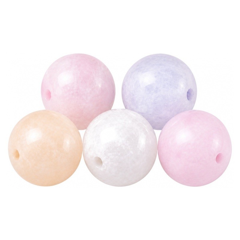 5 Perles Pierre Naturelle Quartz Teinté Pastel 8mm